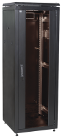Шкаф сетевой 19", стеклянная передняя дверь LN05-24U66-G (черный)