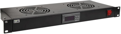 Вентиляторный модуль с цифровым термостатом FM05-1U2TS, 1U, 2 вентилятора