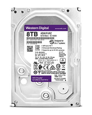 Жесткий диск (HDD) для видеонаблюдения HDD 8000 GB (8 TB) SATA-III Purple (WD81PURZ)